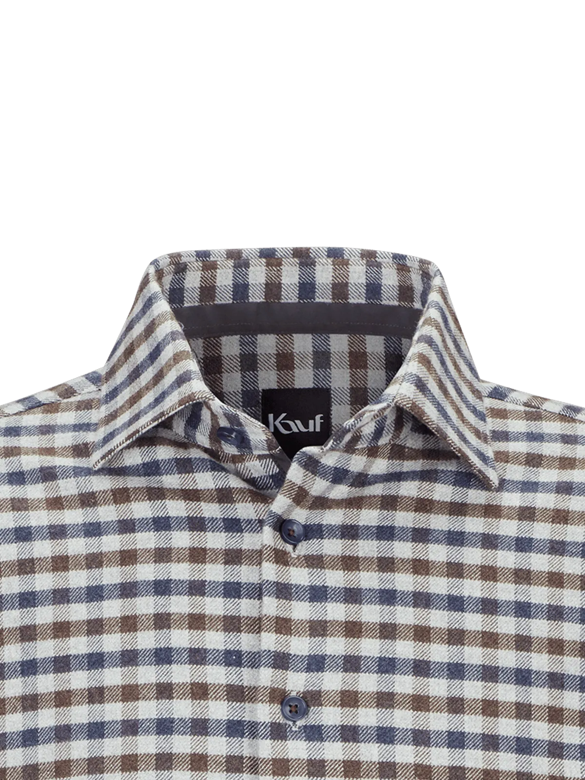 Bari Kent Langarm regular fit mit Kontrast in Flanellqualität