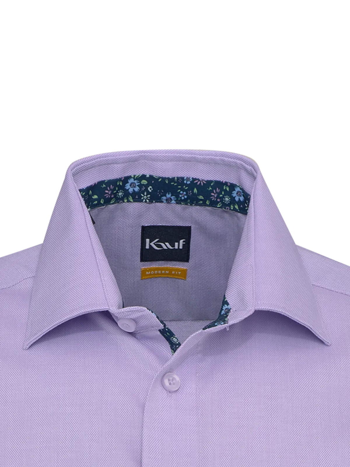 Lila Firenze New Kent Hemd Modern Fit mit feiner Pinpoint-Struktur