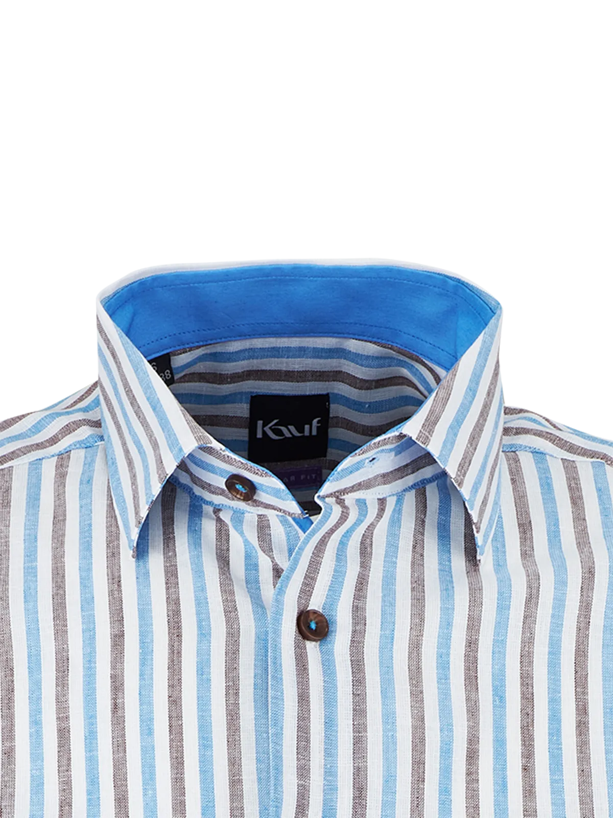 Bari Kent Kurzarm regular fit mit Kontrast mit Leinen