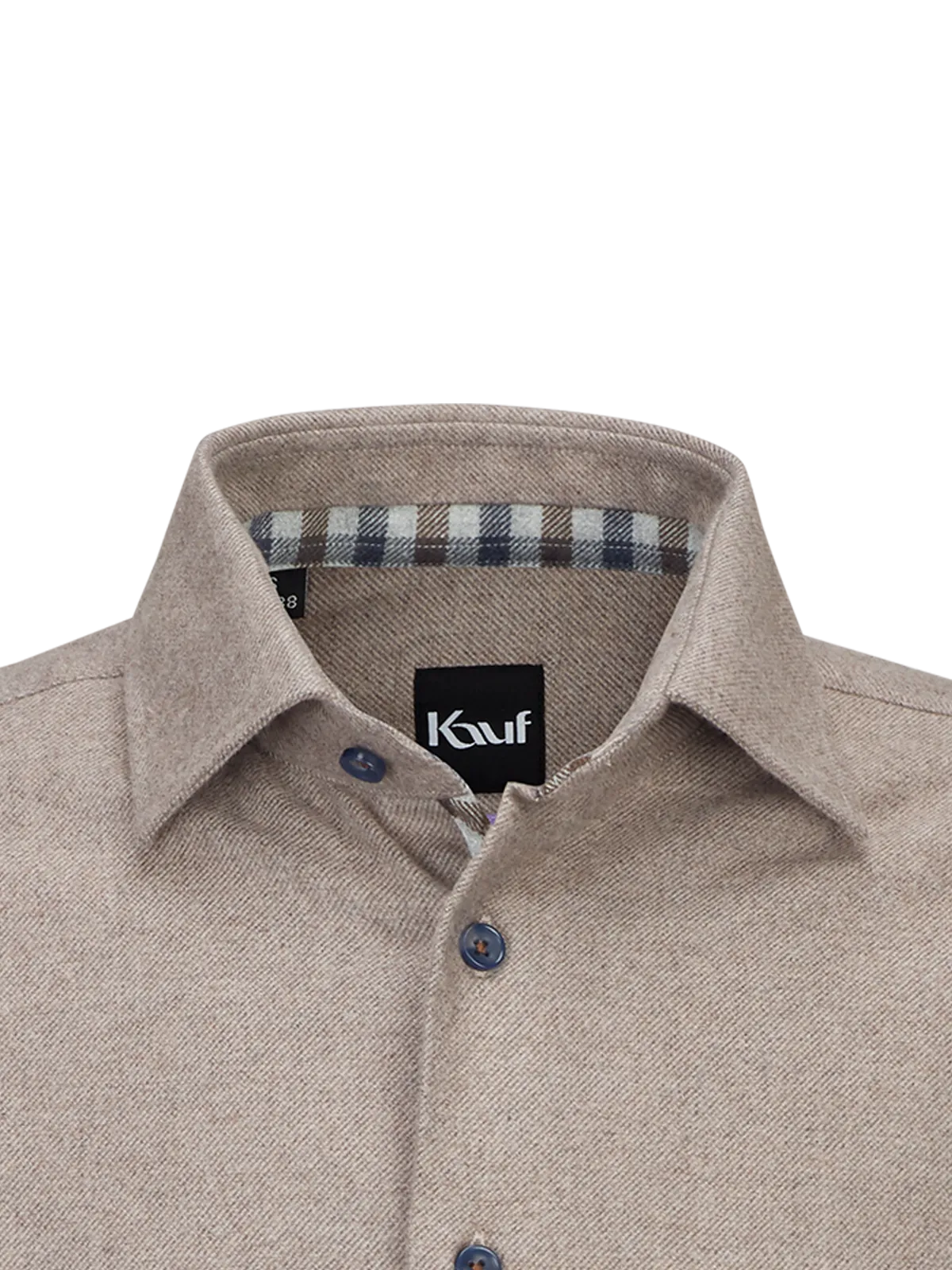 Bari Kent Langarm regular fit mit Kontrast in Flanellqualität