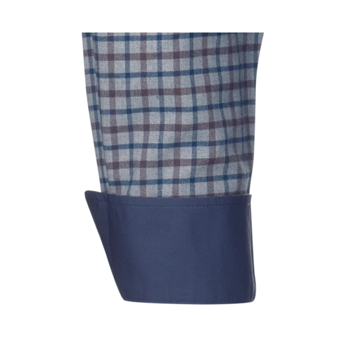 Blau-braunes Bari Kent Hemd Regular Fit aus weichem Leichtflanell