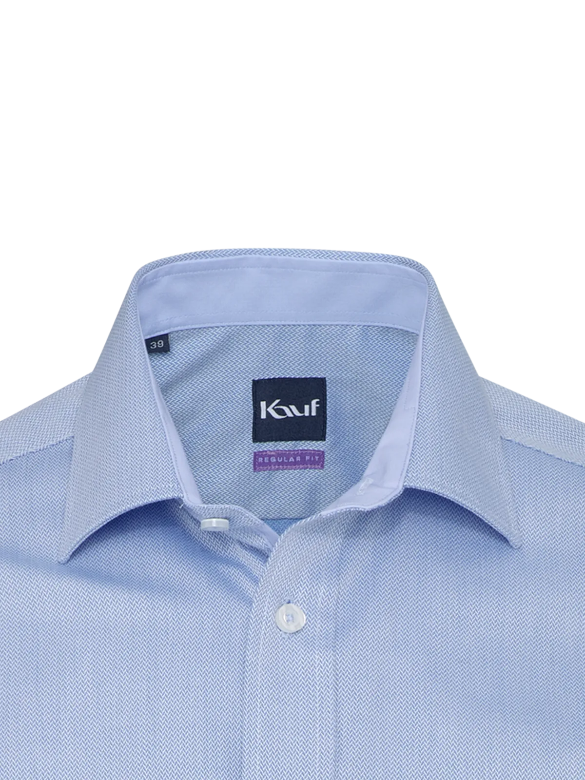 Blu medio Camicia Pisa New Kent, vestibilità regolare, con motivo a spina di pesce