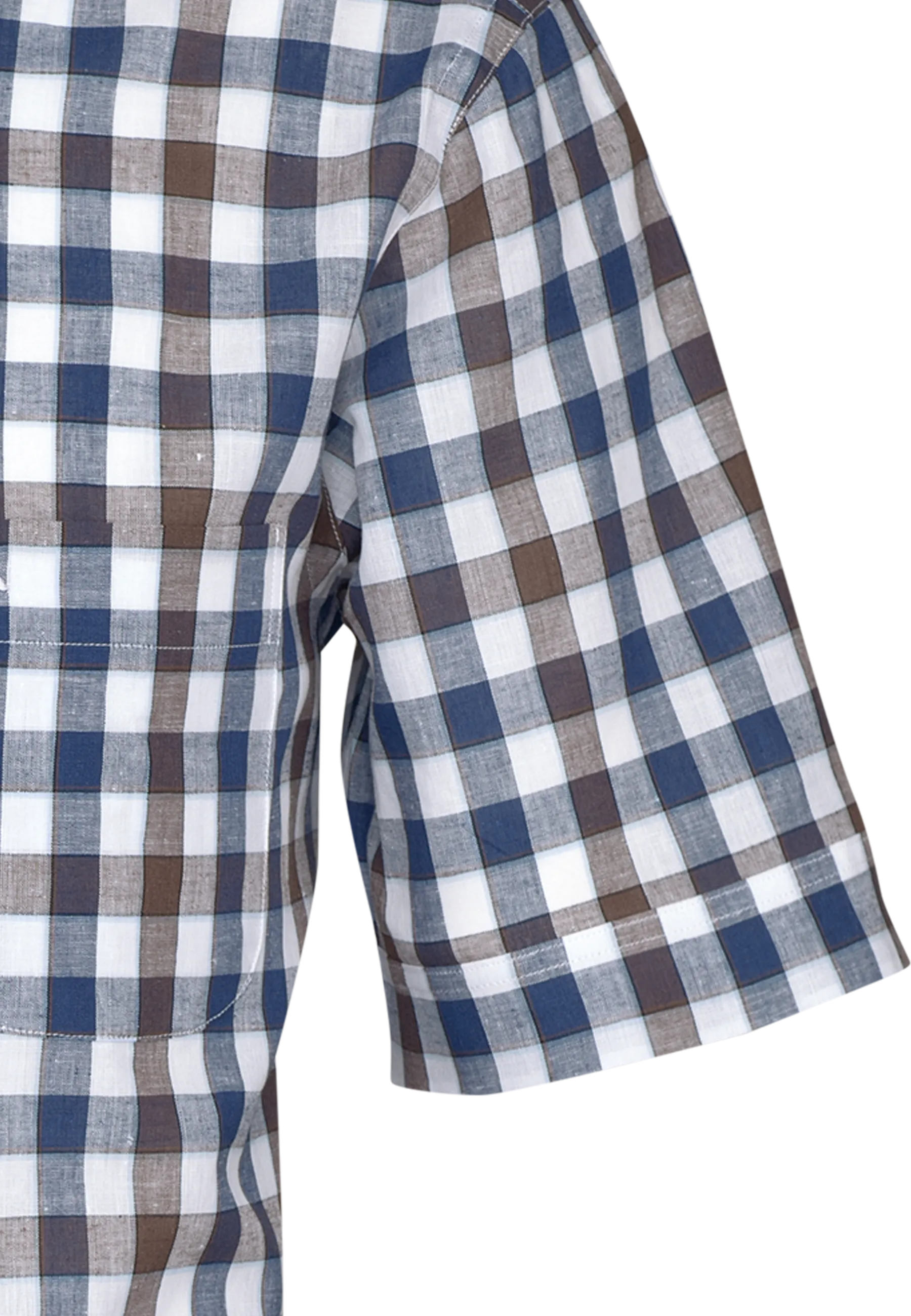 Bari Kent Kurzarm regular fit mit Kontrast mit Leinen