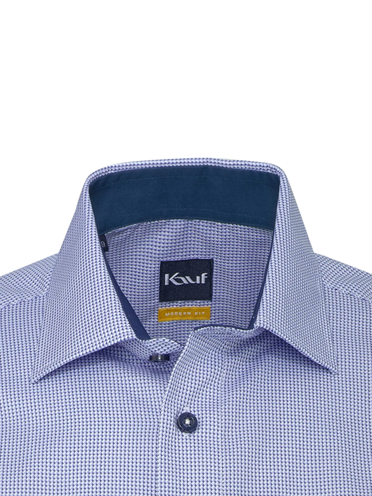 Blau-weisses Pisa New Kent Hemd Regular Fit mit strukturiertem Webmuster