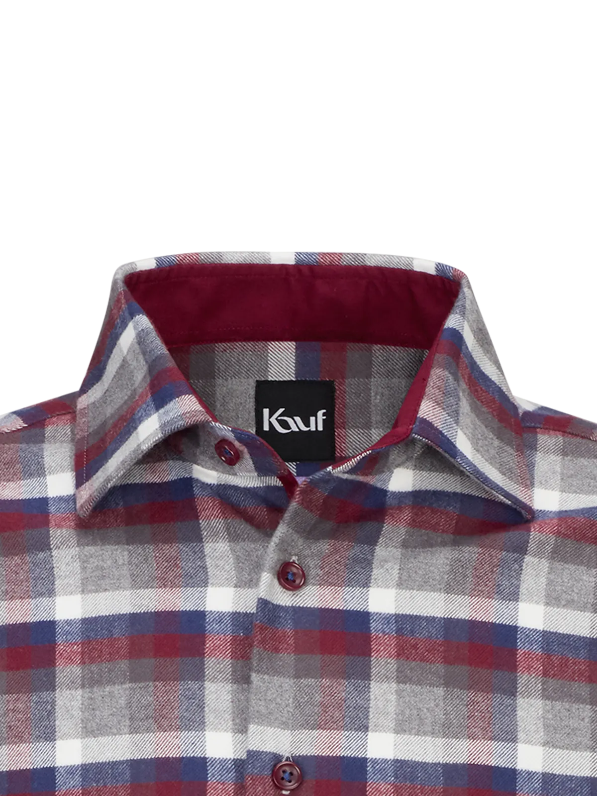 Bari Kent Langarm regular fit mit Kontrast in Flanellqualität