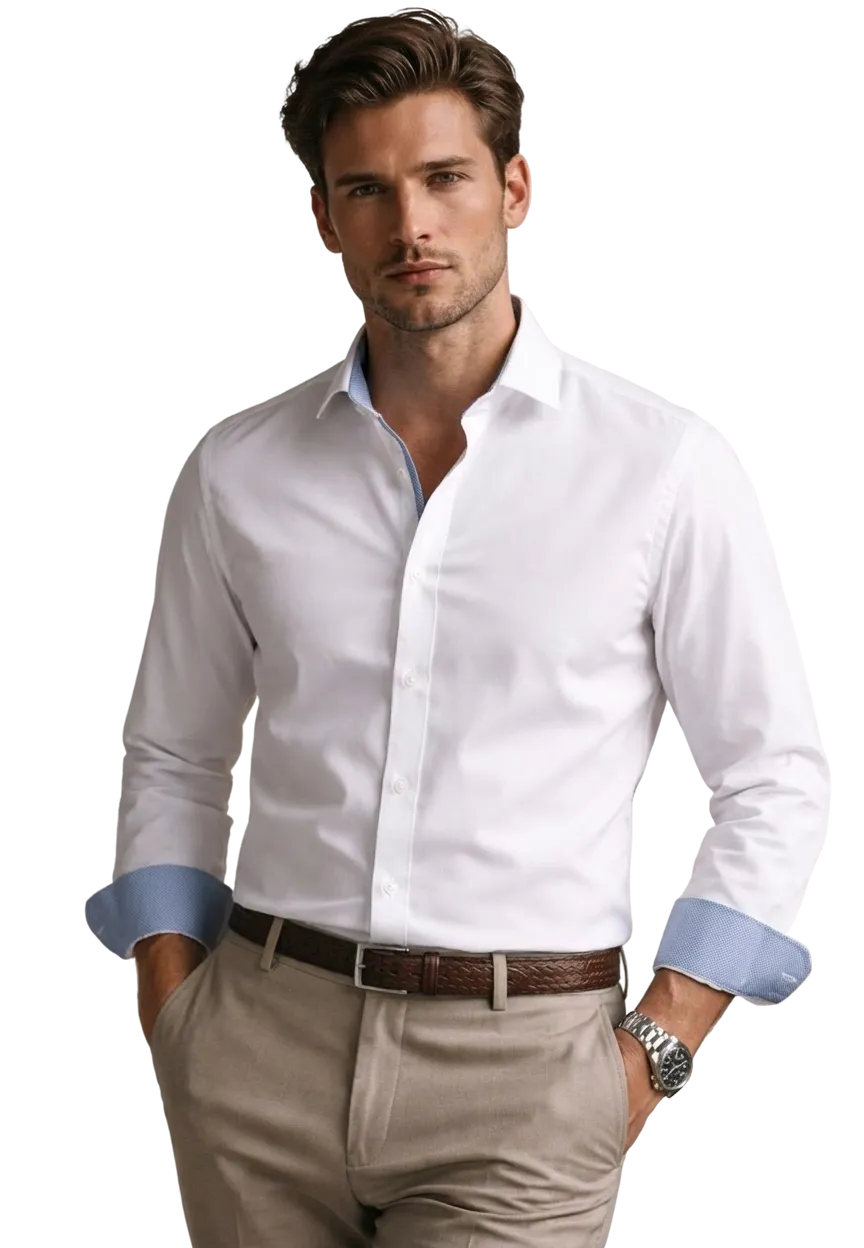 London New Kent slim fit a manica lunga con contrasto