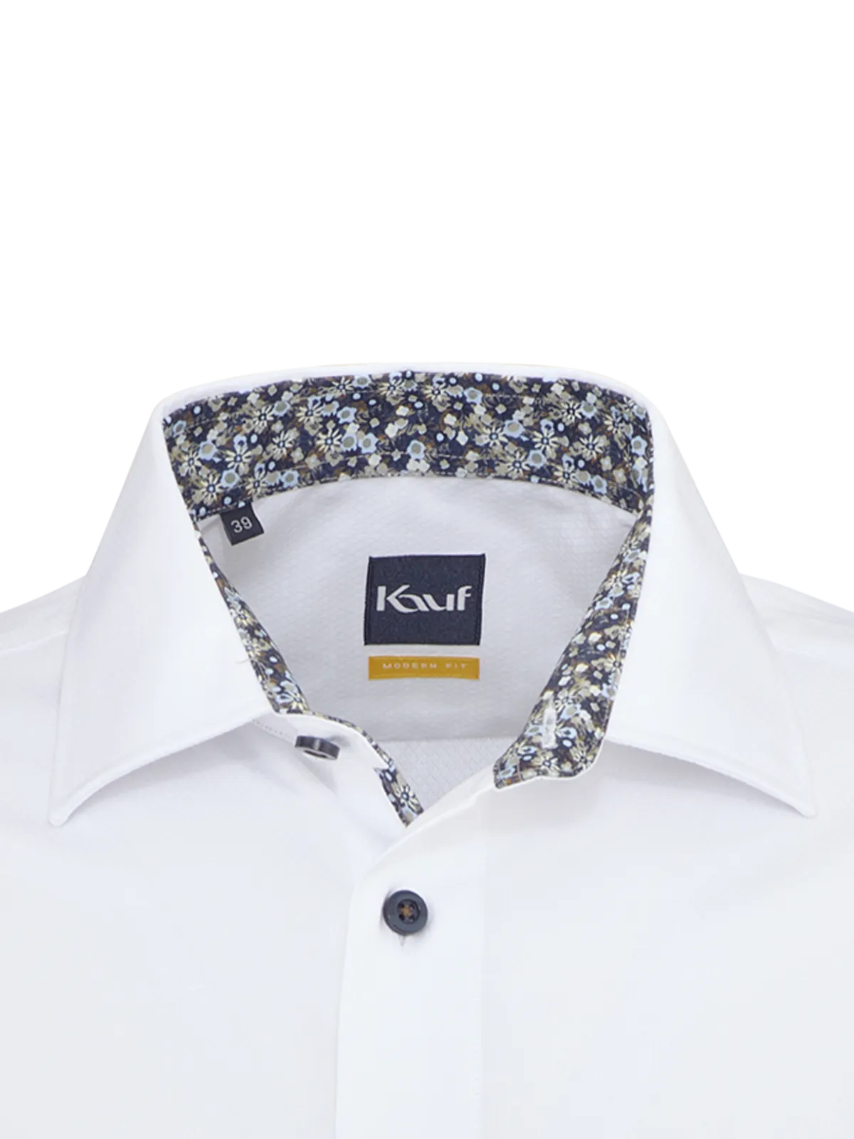 White Pisa New Kent shirt, regular fit, with tone-on-tone diamond pattern