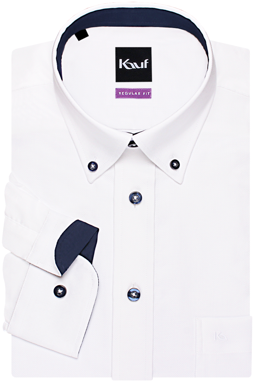 Pisa Button Down Langarm mit Kontrast