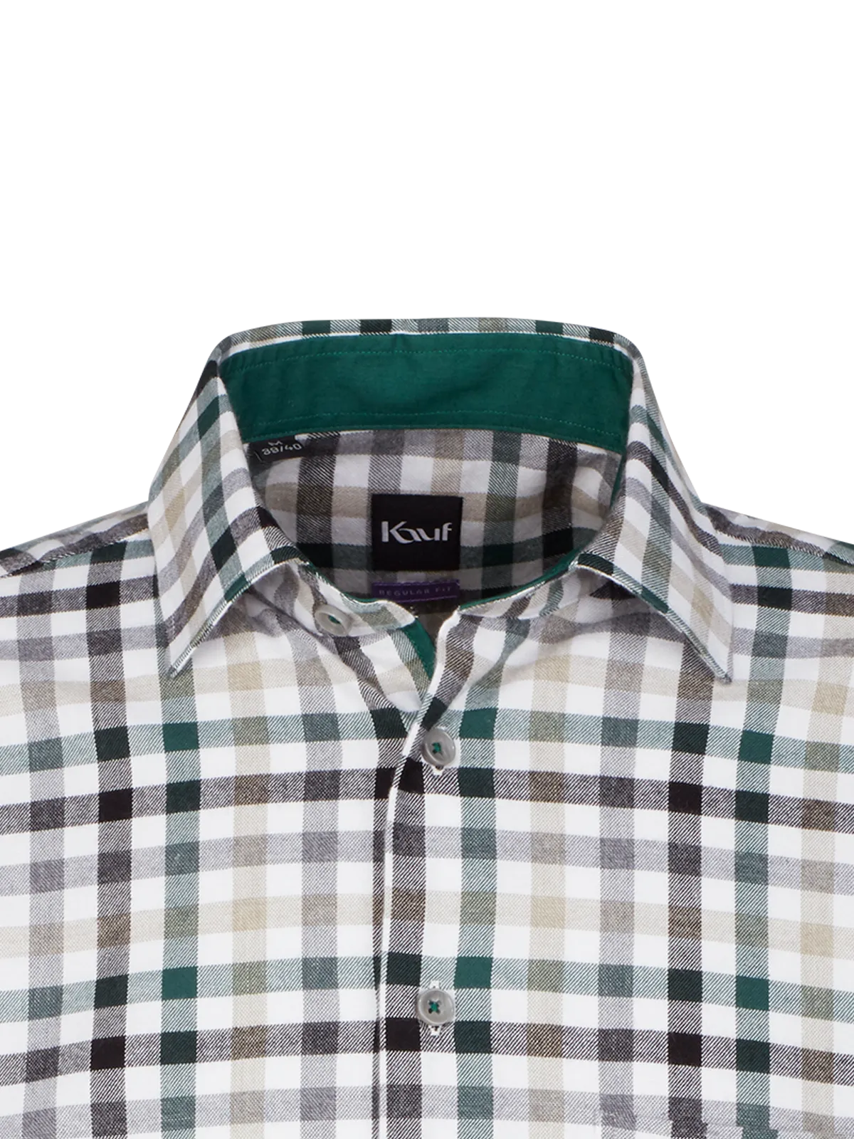 Bari Kent Langarm regular fit in Flanellqualität mit Kontrast