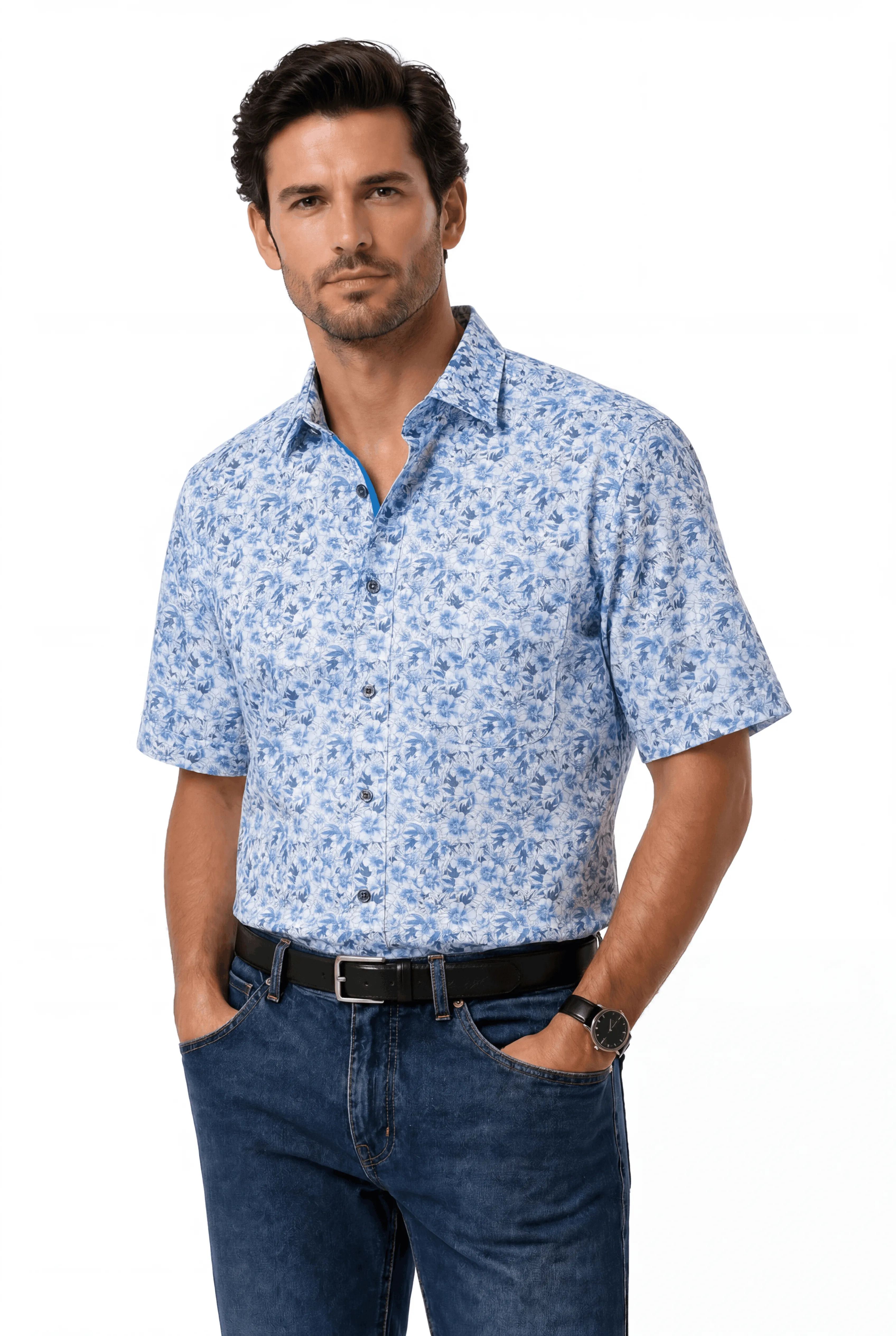 Bari Kent regular fit short sleeve with contrast