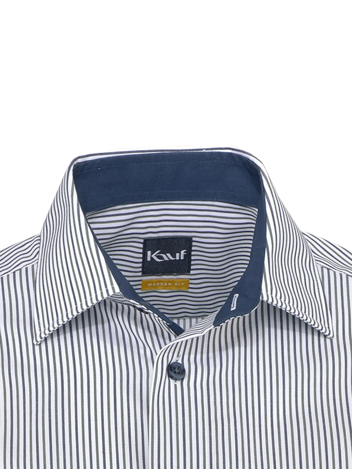 Camicia Pisa New Kent a righe verde-blu navy, vestibilità regolare
