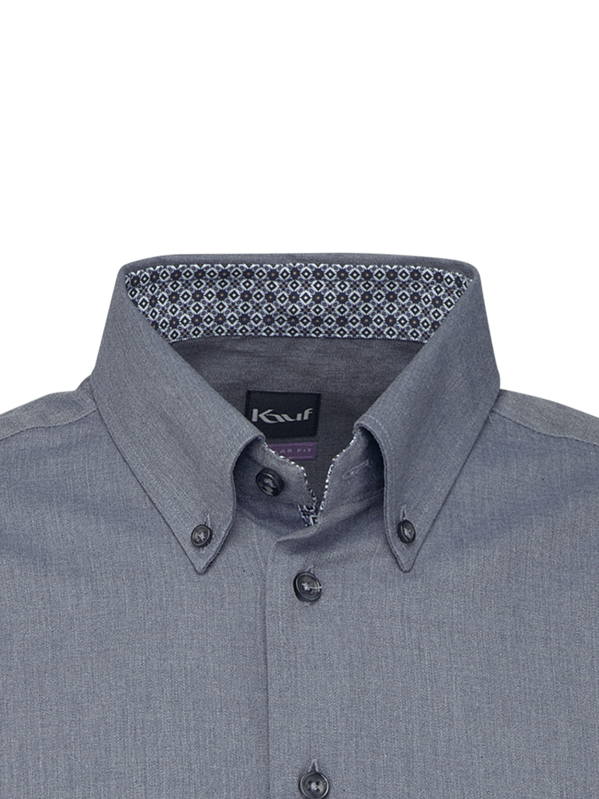 Dunkelgraues Casual Hemd Regular Fit mit Button-Down-Kragen
