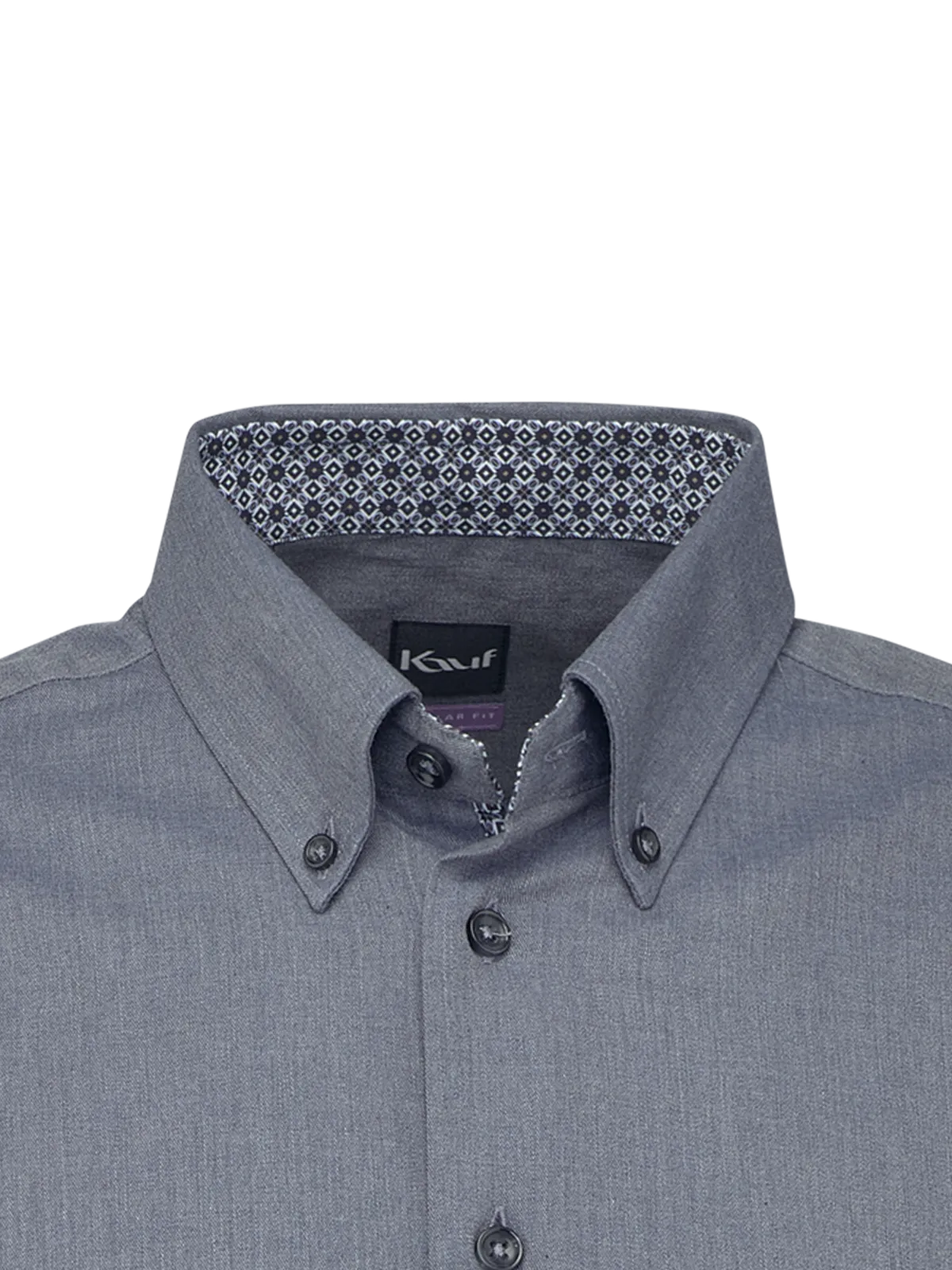 Chemise décontractée gris foncé Coupe Regular Fit avec col boutonné