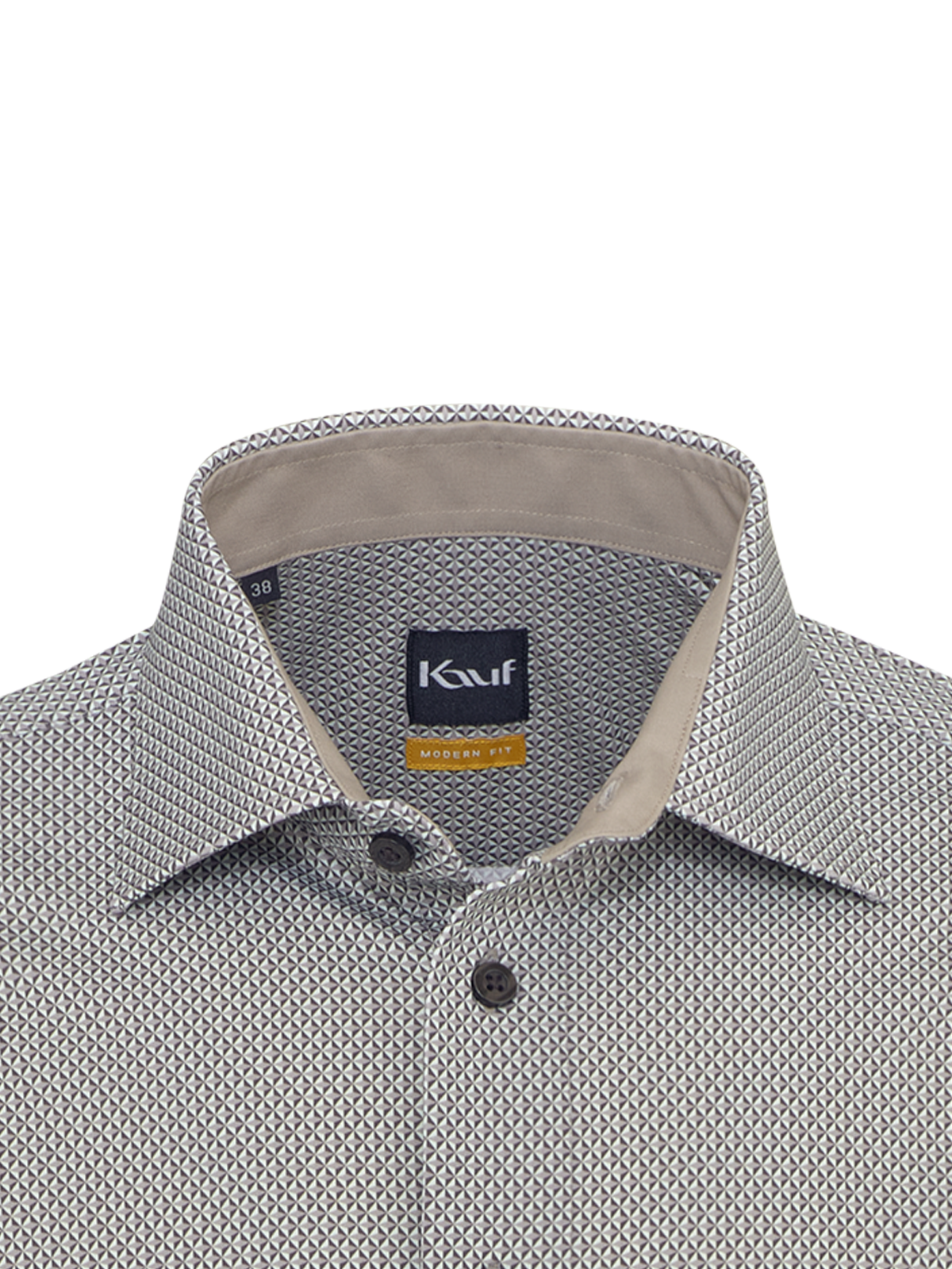 Beige-braunes Firenze New Kent Jerseyhemd Modern Fit