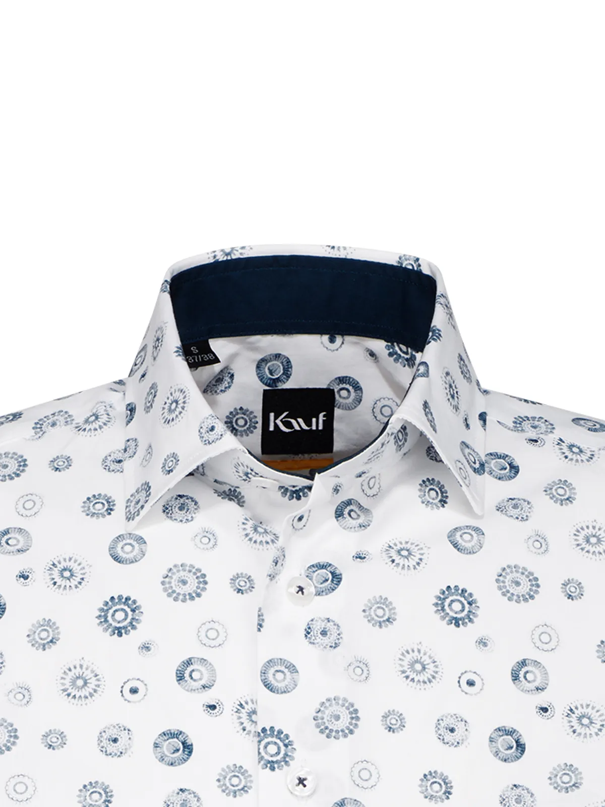 Hemd weiss blau gepunktet Verona Kent blau gemustert von KAUF