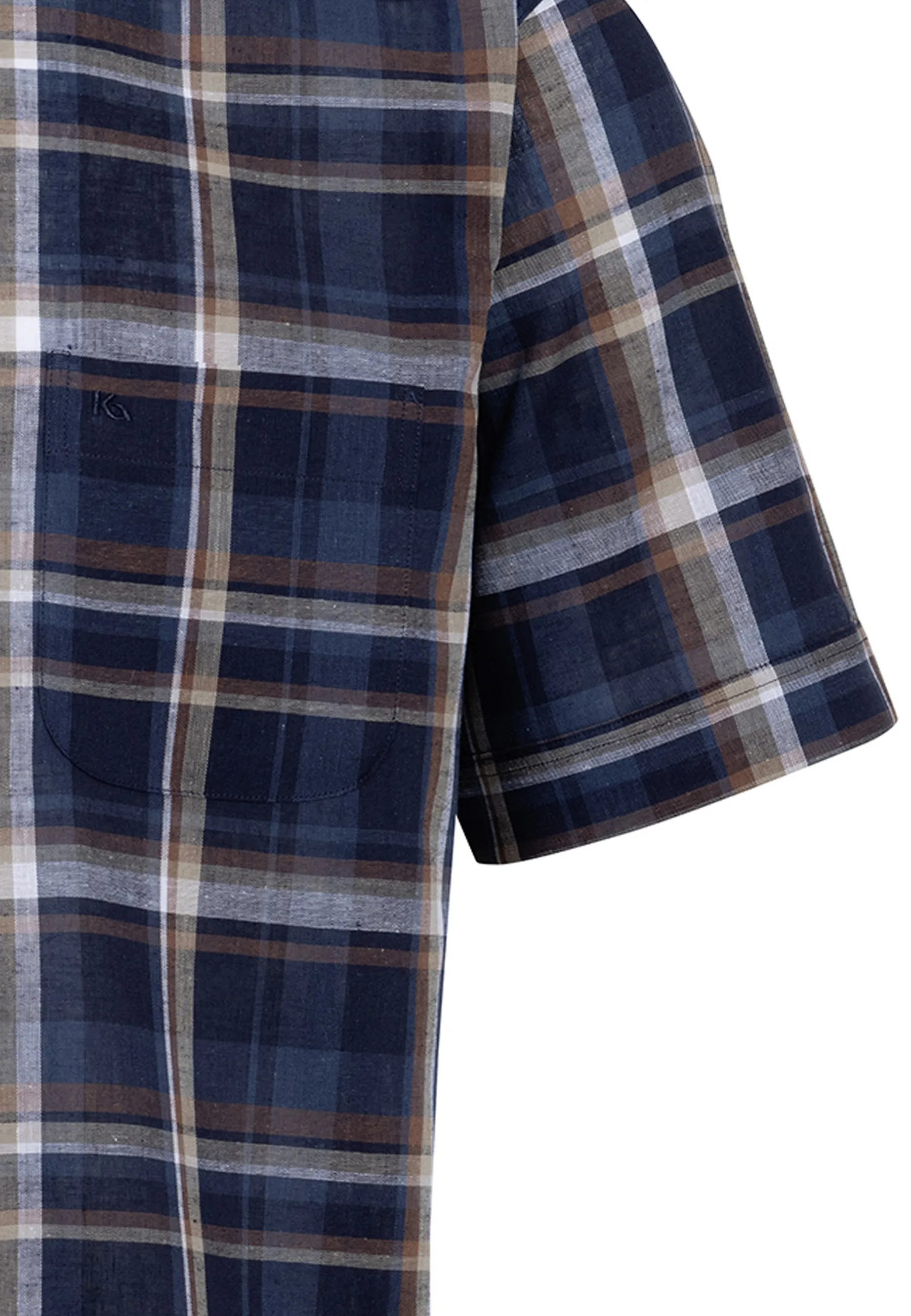 Bari Button Down mit Kontrast mit Leinen