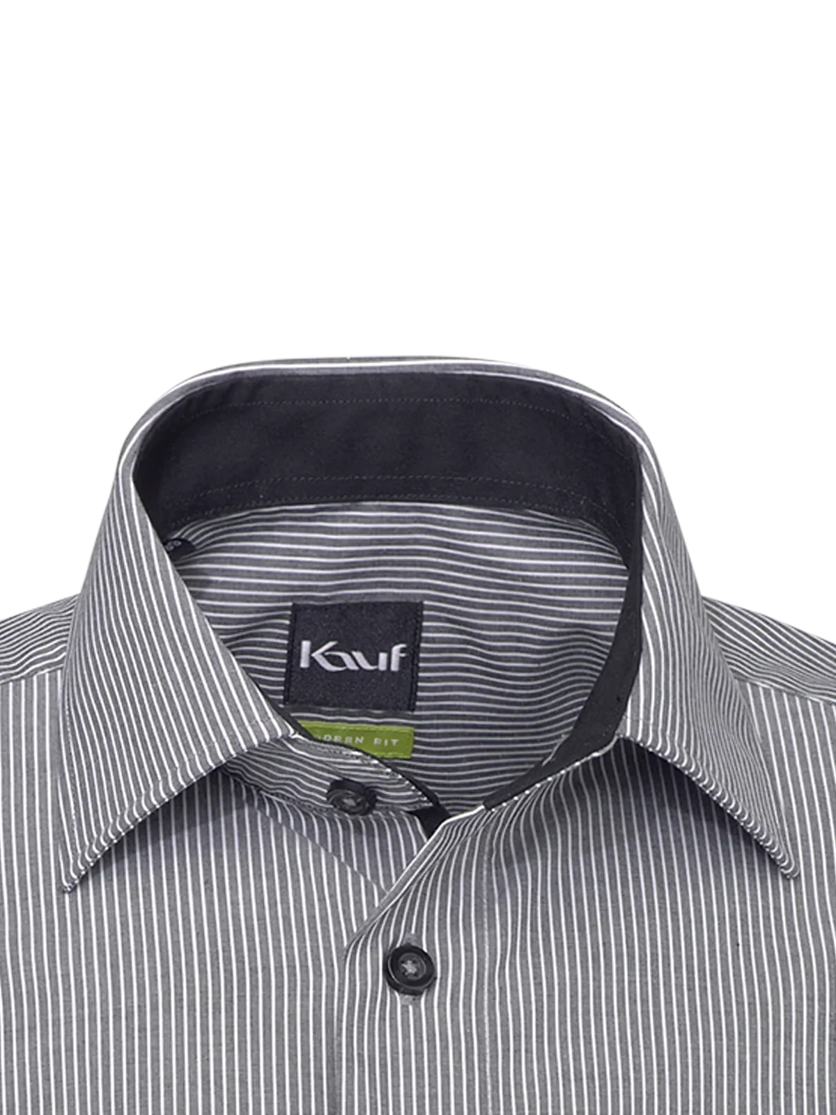 Black and white Firenze New Kent Modern Fit shirt with fine stripes