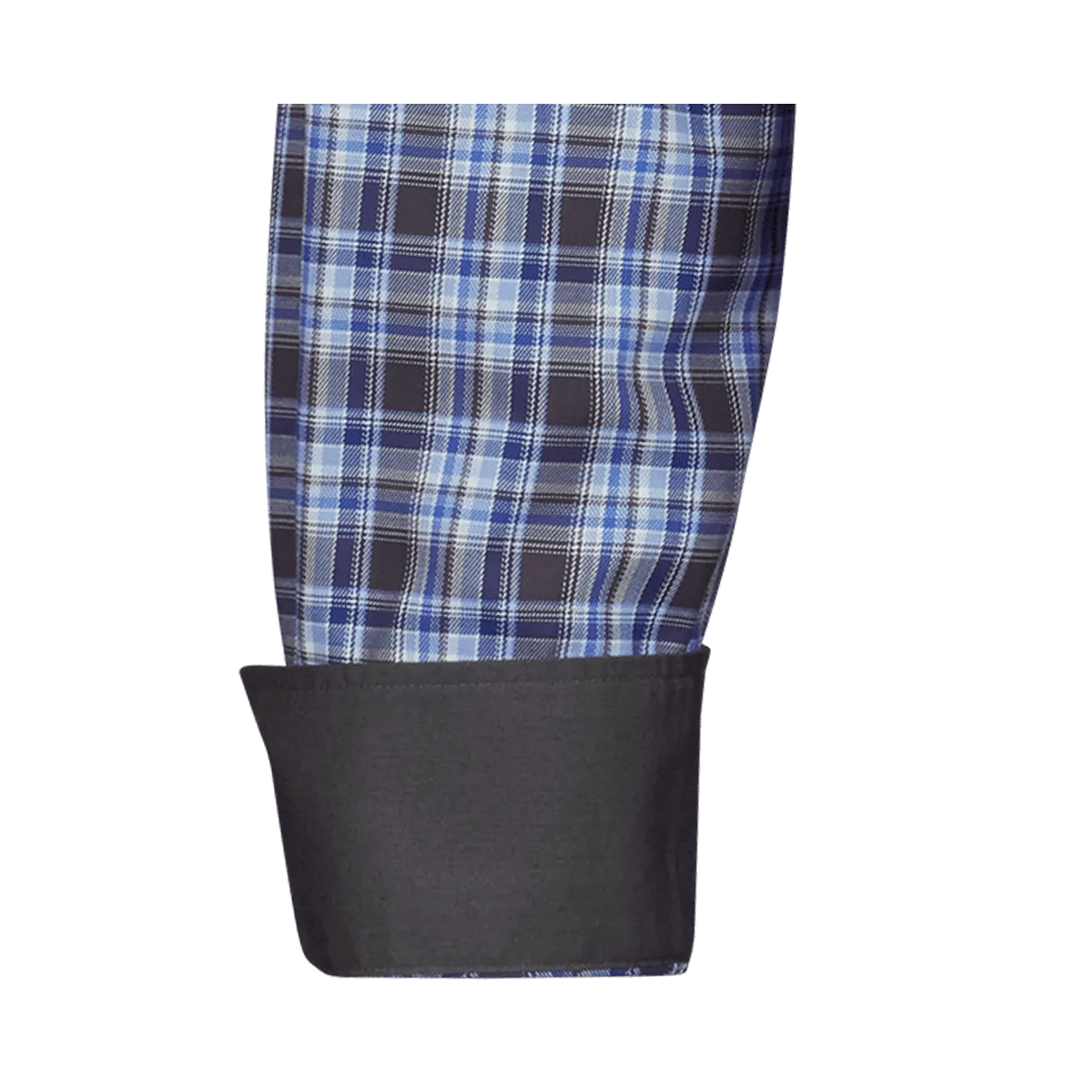 Bari Kent Langarm regular fit blau mit Kontrast