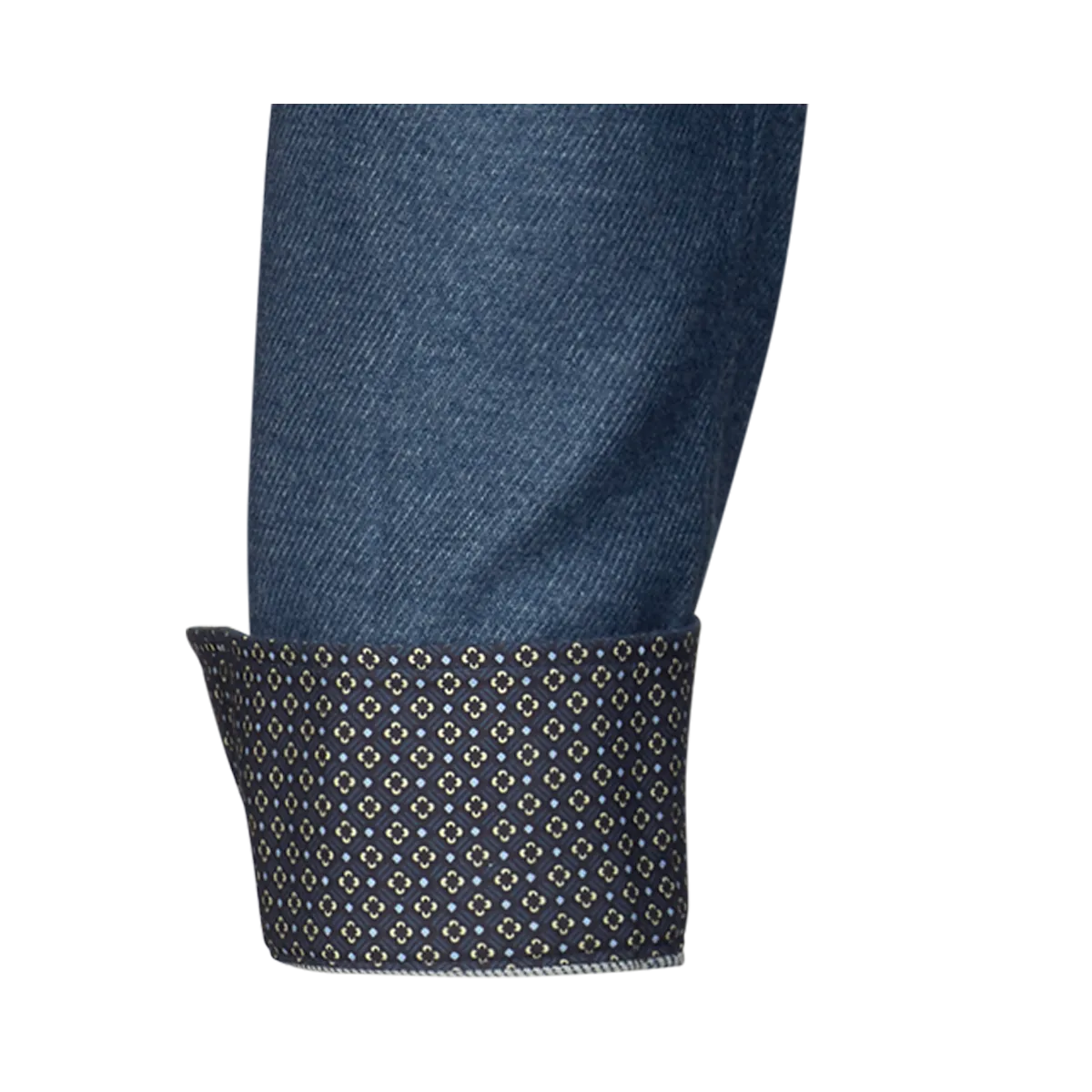 Bari Kent Langarm regular fit mit Kontrast in Flanellqualität